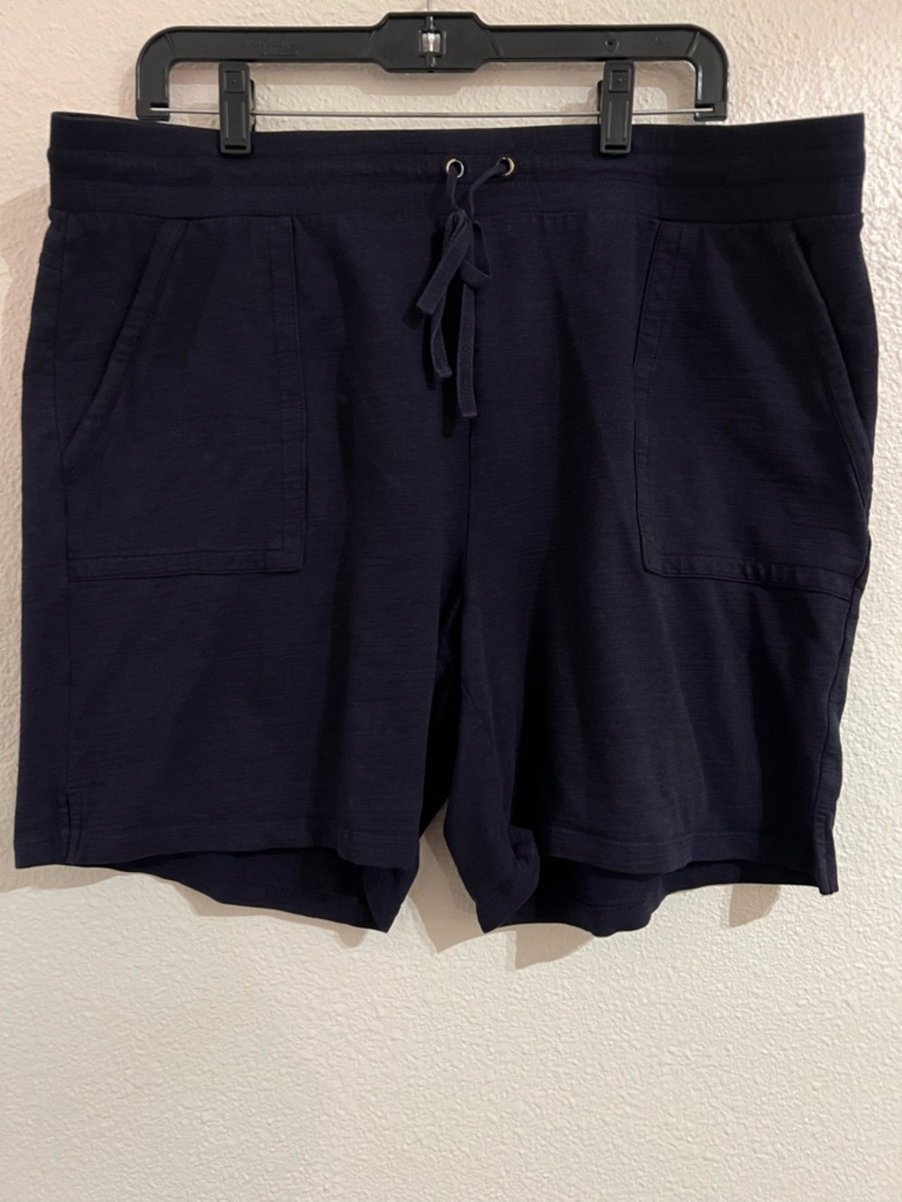 Talbots Navy Textured Knit Pull-On Shorts